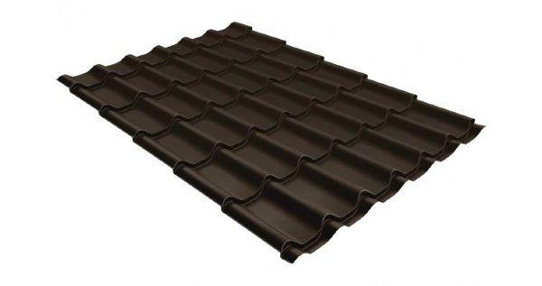Металлочерепица классик 0,5 Satin RR 32 темно-коричневый купить в Абинске