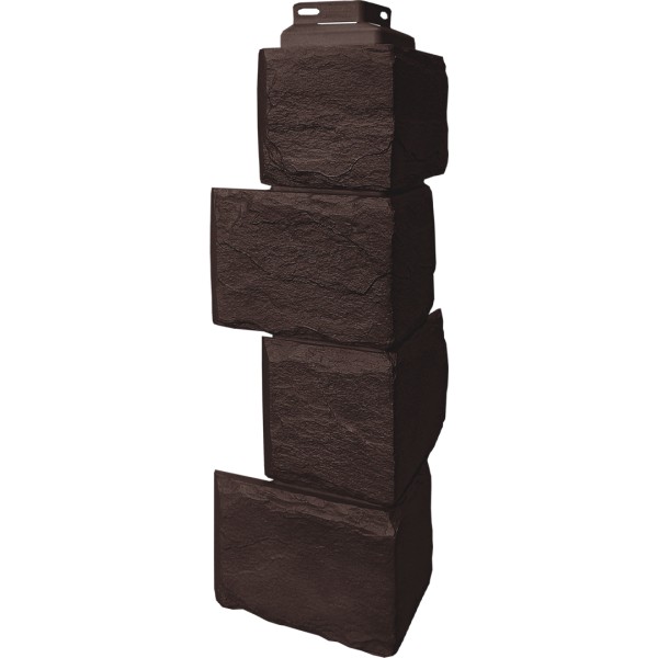 Цокольный сайдинг FineBer – Серия “Камень природный”, Угол наружный Коричневый купить в Абинске