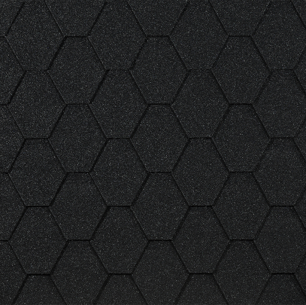 Гибкая черепица EURASIA Docke, Коллекция ШЕСТИГРАННИК Чёрный купить в Абинске