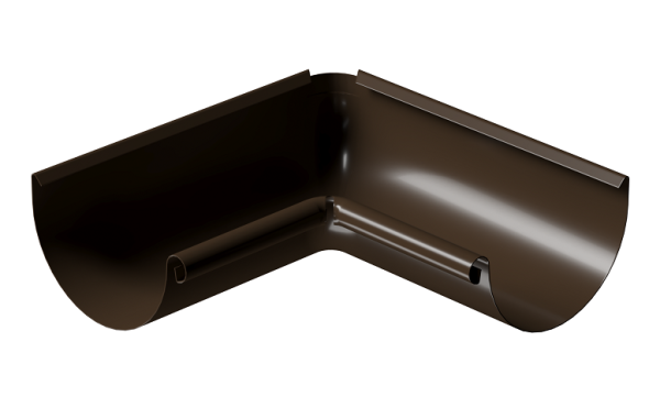 Угол внутренний 90° D125 Döcke STAL PREMIUM Каштан, (RAL 8017) купить в Абинске