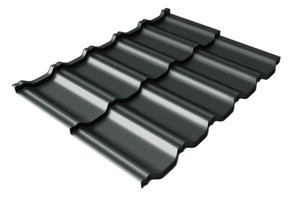 Металлочерепица модульная Квинта Uno Grand Line c 3D резом 0,5 GreenСoat Pural Matt RR2Н3 (RAL 7016 антрацитово-серый) купить в Абинске