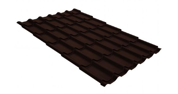 Металлочерепица классик GL 0,5 GreenCoat Pural RR 887 шоколадно-коричневый (RAL 8017 шоколад) купить в Абинске