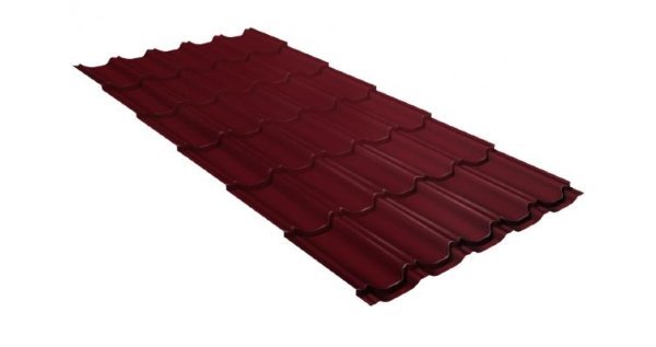 Металлочерепица квинта плюс GL 0,5 Satin RAL 3005 красное вино купить в Абинске