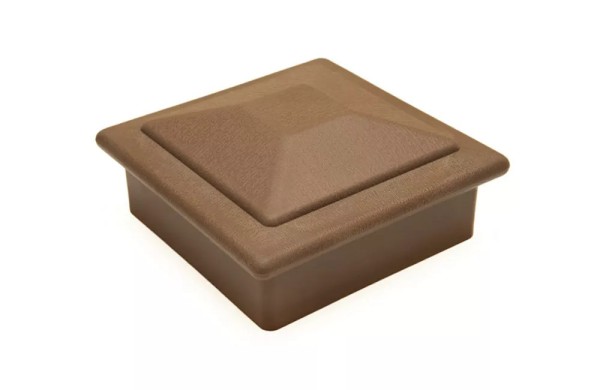 Крышка верхняя фигурная ПВХ для столба Deckart 100х100 Шоколад купить в Абинске