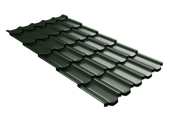 Металлочерепица квинта плюс с 3D резом 0,5 GreenСoat Pural Matt RR 11 темно-зеленый (RAL 6020 хромовая зелень) купить в Абинске