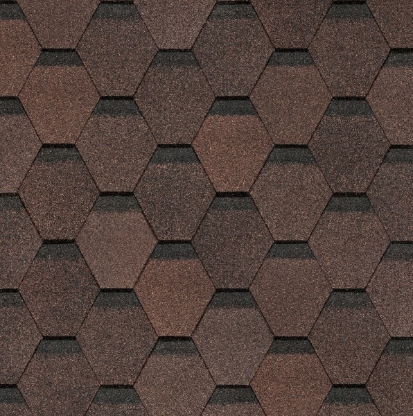 Гибкая черепица Docke, коллекция Шестигранник Коричневый купить в Абинске