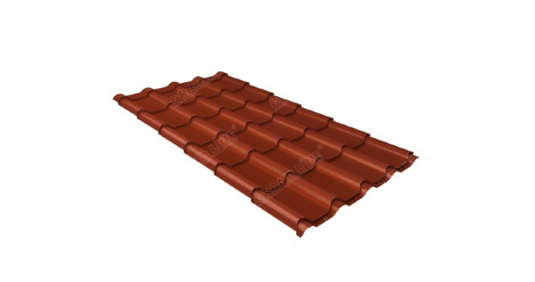 Металлочерепица камея 0,5 Satin RAL 8004 терракота купить в Абинске