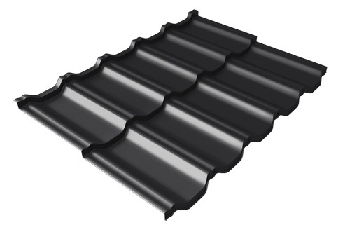 Металлочерепица модульная Квинта Uno Grand Line c 3D резом 0,5 Satin Мatt RAL 9005 черный купить в Абинске