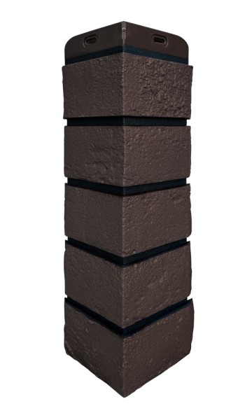 Угол Grand Line состаренный кирпич премиум Шоколадный (шов RAL 9005) купить в Абинске