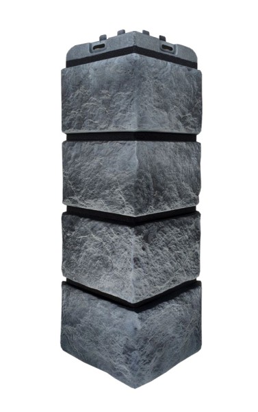 Угол наружный Grand Line Колотый Камень Антрацит, Шов чёрный купить в Абинске